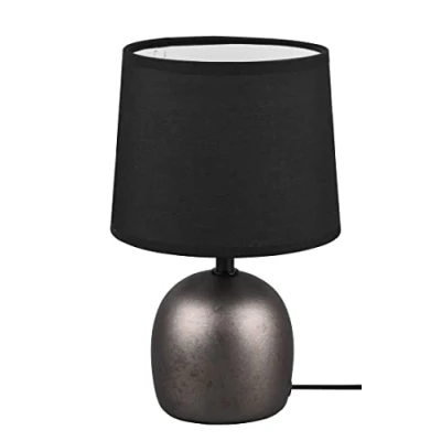 Obrázek Reality světla stolní lampa Malu R50802667, noha keramika černá, látkové stínidlo černé, exkluzivní 1x E14
