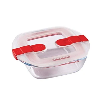 Obrázek Pyrex 212PH00 Cook &amp; Heat čtvercová skleněná dóza na uchovávání potravin s víkem, průhledná