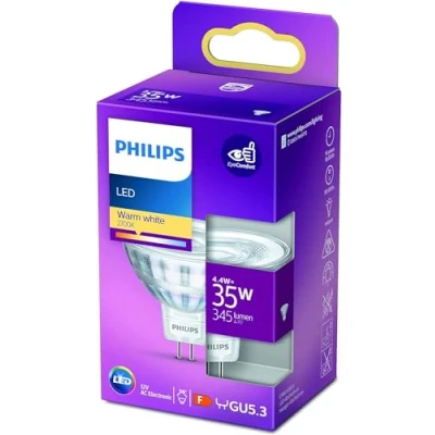 Obrázek Philips LED GU5.3 žárovka, 35 W, reflektor, stříbrná, otočná o 36, teplá bílá, nestmívatelná