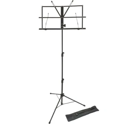 Obrázek Lawrence LMS02 BK stojan na noty (skládací, nastavitelný, kov, s taškou), černý