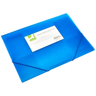 Obrázek Q Connect KF02312 desky s gumičkami A4 průsvitné modré