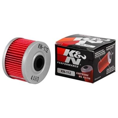 Obrázek K&amp;N Powersports olejový filtr kartuše 50x37mm kompatibilní s Kawasaki, Honda, Gas Gas, Dinli (KN 112), červená