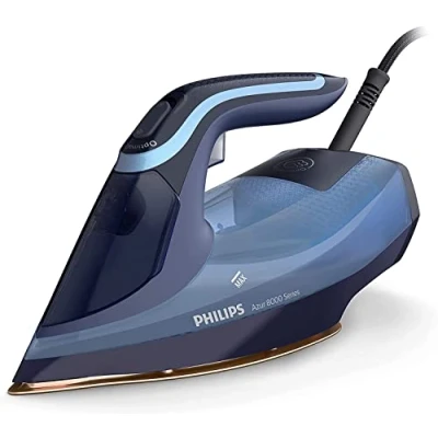 Obrázek Napařovací žehlička Philips Azur 8000 Serie 55 g/min trvalá pára, parní náraz 240 g, 3000 W, technologie OptimalTEMP, SteamGlide Elite, světle modrá (DST8020/20)