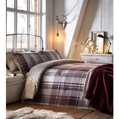 Obrázek Dreams und Drapes Bettbezug Set, 100% Baumwolle, Pflaume, Doppel