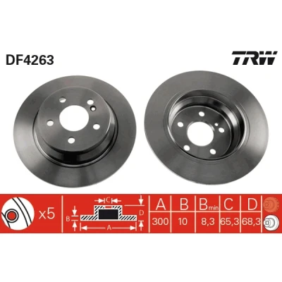 Obrázek Brzdový kotouč TRW DF4263