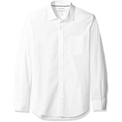 Obrázek Amazon Essentials Herren Langärmeliges Hemd aus Popeline, Schmale Passform, Weiß, L