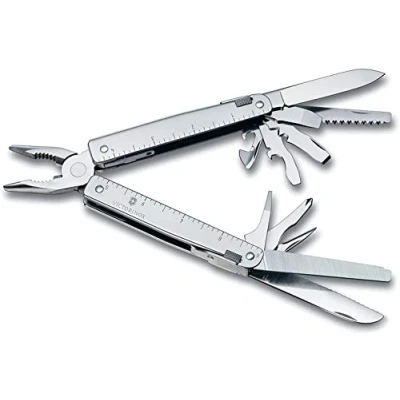 Obrázek Victorinox Multifunkční nástroj, SwissTool s držákem na opasek, multitool, nástroj tašky, 26 funkcí, kombinované špičaté kleště, zajišťovací čepel