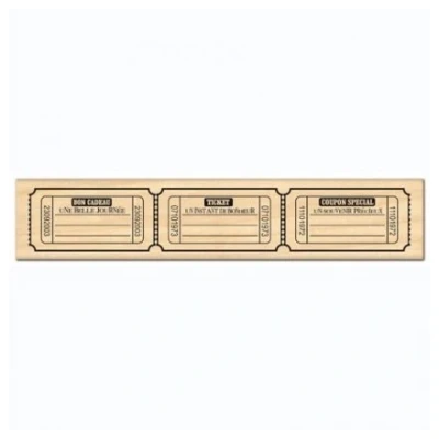 Obrázek Florilèges Design fe211026 Stempel Scrapbooking DREI Tickets beige 3 x 15 2,5 cm