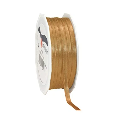 Obrázek PRÄSENT C.E. Pattberg Satin Gold, 50 m Satinband zum Einpacken von Geschenken, 6 mm Breite, Geschenkband Dekorieren &amp; Basteln, Dekoband, Anlass