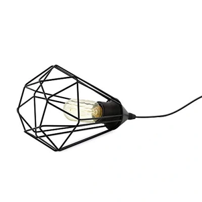 Obrázek EGLO stolní lampa Tarbes, 1 plamenná vintage v retro vzhledu, na noční stolek z oceli, barva: černá, objímka: E27, vč. vypínače