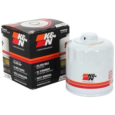 Obrázek K&amp;N Olejový filtr patrona 80x87mm kompatibilní s Hyundai, Kia, Mitsubishi, Subaru, Honda, Acura (HP 1004), bílý