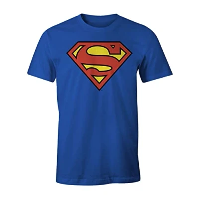 Obrázek Superman Pánské logo Classique tričko, modré (kobalt), XXL, Modrá (kobalt)