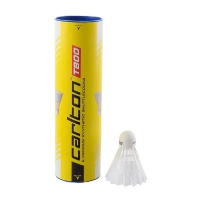 Obrázek Badmintonový míček Carlton Tournament T800, bílý modrý, středně rychlý (77 šedých), pro juniory a klubové hráče (dóza 1 x 6 ks)