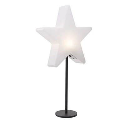 Obrázek 8 seasons design stojací lampa hvězda Shining Window Star (Ø 30 cm, LED, akumulátor, lze provozovat s kabelem i bez něj, stolní dekorace, dekorace na parapetu, interiér) bílá