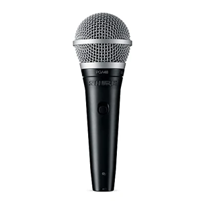 Obrázek Shure PGA48 Dynamisches Mikrofon Handheld für Gesang mit Cardioid Aufnahmemuster, EIN/Aus Schalter, 3 pin XLR Stecker, 15 &#039;XLR zu QTR Kabel (PGA48 QTR)