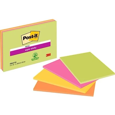 Obrázek Poznámkové bločky Post It Super Sticky Meeting Notes, neonová