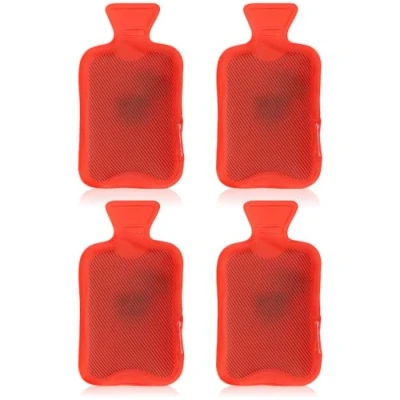 Obrázek com four® 4x kapesní ohřívač opakovaně použitelný rukou v designu ohřívací láhve k pomačkání podložka pro chladné dny a na cesty hřejivý polštář (04 kusů červená