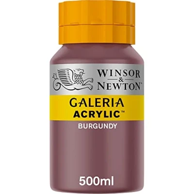Obrázek Winsor &amp; Newton Akrylová barva Galeria 2150075, vysoká pigmentace, stálý na světle, máslová konzistence, hrnec 500 ml burgundská červená