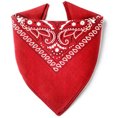 Obrázek ...KARL LOVEN Bandana 100% bavlna prémiová kvalita pro dámy a pány Šátek na krk hlavu Originální Paisley Vzor Headwear Vlasy Šál Nástavec Zápěstí Hlava Biker, Červená (vzor mandala)
