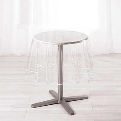 Obrázek Douceur d&#039;Intérieur Linie Décor Garden ubrus, PVC, bílý, průměr 180 cm