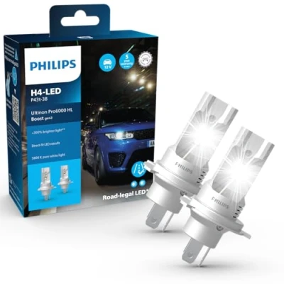 Obrázek Žárovka do světlometů Philips Ultinon Pro6000 Boost gen2 Direct fit H4 LED se schválením pro provoz na silnici*, + o 300% jasnější světlo**