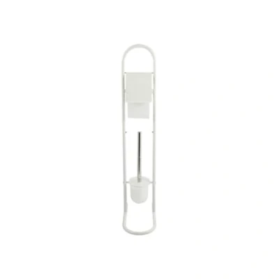 Obrázek MSV Stand WC Garnitur Bürste Toilettenbürste Klobürste aus Edelstahl Weiß 15,7x29x79cm