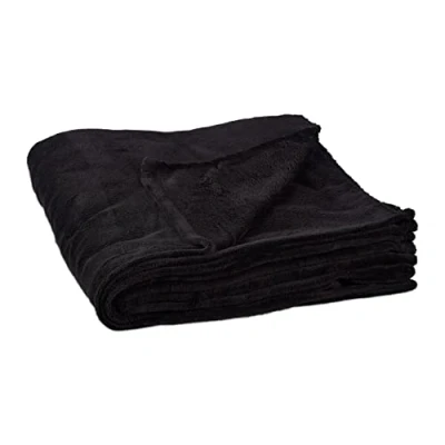 Obrázek Relaxdays Hebká deka extra velká z polyesteru, fleece, lze prát na 30 C, v x š h: 1 200 220 cm, černá