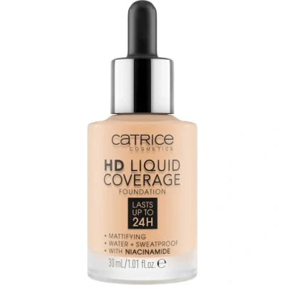 Obrázek Catrice HD Liquid Coverage Foundation, č. 005, Nude, dlouhotrvající, matný, pro problematickou pleť, veganský, bez oleje, voděodolný, alkoholu, balení 1 ks (30 ml)