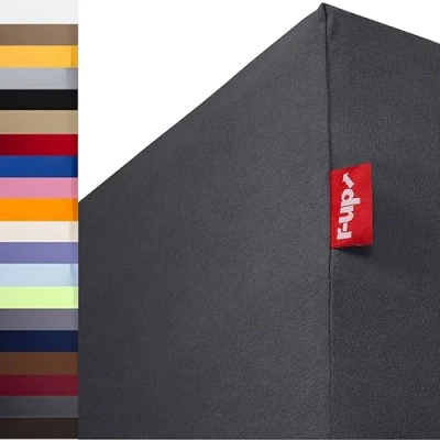 Obrázek r up Nejlepší napínací prostěradlo dvojité balení 180 x 200 220 až 35 cm výška mnoho barev 95 % bavlna / 5 elastan 230 g/m² Oeko TEX bez stresu i pro vysoké matrace (antracitově šedá)