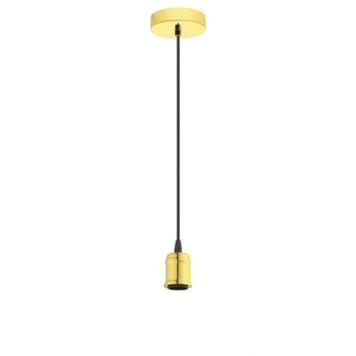 Obrázek EGLO závěsné svítidlo Yorth, 1 s žárovkou, vintage, průmyslové, z oceli v mosazi, kabel černé barvě, lampa na jídelní stůl, do obývacího pokoje,