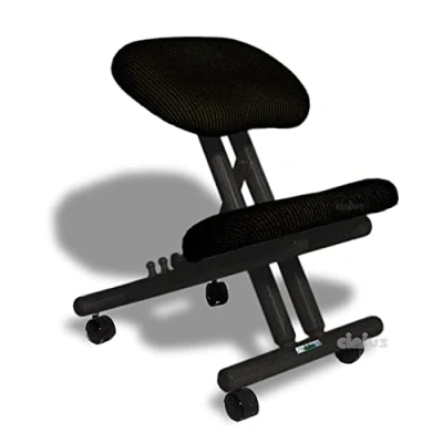 Obrázek cinius Ergonomická židle ortopedická ke kolenům počítačová stolička látka černá barva