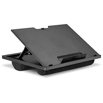 Obrázek Navaris podložka na laptop odkládací plocha z plastu postel gauč pro tablet 37,6 x 28 5,8 cm polštář 8 různých stupňů černá