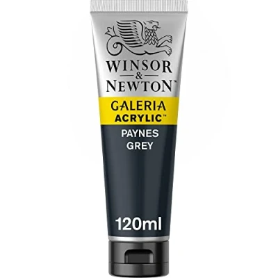 Obrázek Winsor &amp; Newton 2131465 Galeria akrylová barva, vysoká pigmentace, stálobarevná, máslová konzistence, tuba 120 ml Payne&#039;s šedá