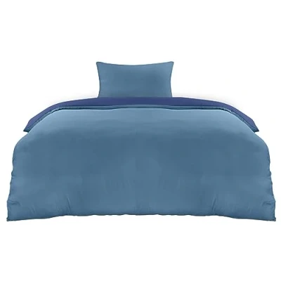 Obrázek Utopia Bedding Sada ložního prádla 135 x 200 povlečení z mikrovlákna cm + 1 povlak na polštář 50 75 námořnická modř / světle modrá