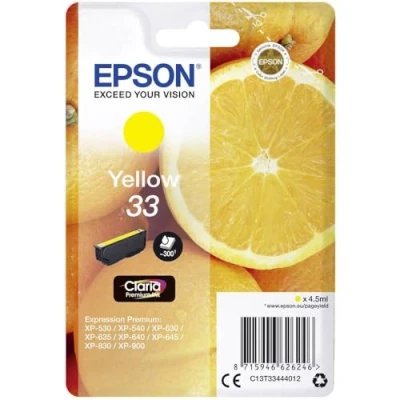 Obrázek Epson Originální 33 inkoust oranžový (XP 530, XP 630, 635, 830, 540, 640, 645, 900, 7100), žlutý