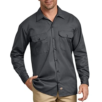 Obrázek Dickies Pánské tričko s dlouhým rukávem košile, Šedá (Charcoal Grey Ch)