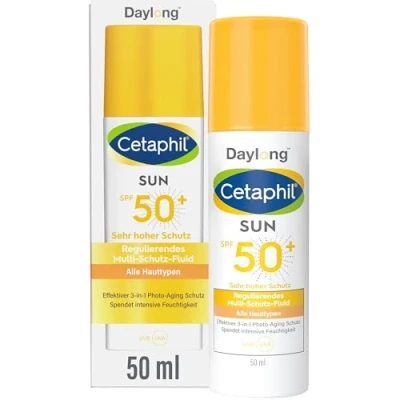 Obrázek CETAPHIL SUN Regulační Multi Schutz Fluid SPF 50+, 50ml, anti aging ochrana obličeje, dodává vlhkost až 8 hodin, rychle se vstřebává a je ultra lehká, nekomedogenní