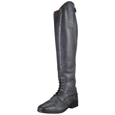 Obrázek HKM 3994 jezdecké boty Valencia Kožené holínky Unisex standardní délka/šířka 3646, černá šedá