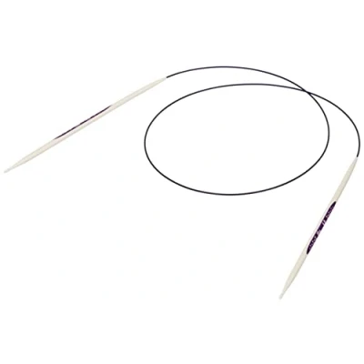 Obrázek PRYM Kruhová pletací jehla, ergonomický design/jehly, plast, vícebarevný, 4 mm, 80 cm, alabastrová bílá