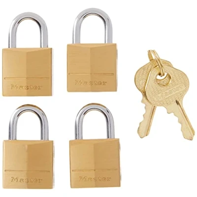 Obrázek Master Lock Visací zámek, masivní mosaz, 1,9 cm široký, 120Q (4 stejné zamykání)