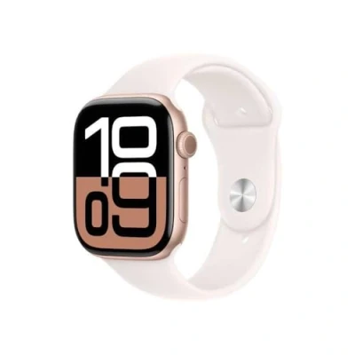 Obrázek Apple Watch Series 10 46mm Zlatá (Růžová Gumový Řemínek M/L)