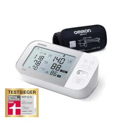 Obrázek OMRON X7 Smart automatický přístroj na měření krevního tlaku paži vítěz testu Stiftung Warentest 11/23 Rozpoznání AFib klinicky ověřeno také pro diabetiky s bezplatnou aplikací
