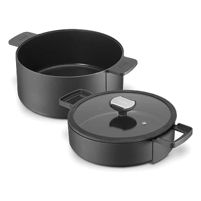 Obrázek Berndes 035100 Double Round sada nádobí na vaření, hrnec 24 cm a kastrol dušení se skleněnou poklicí,