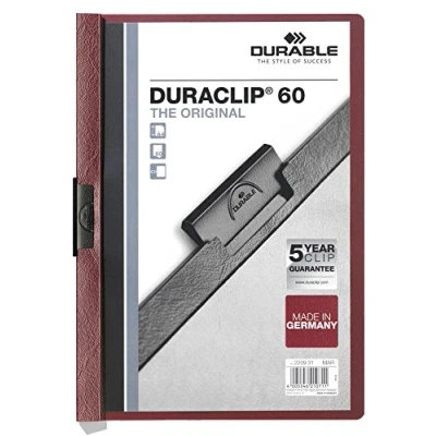 Obrázek Durable Svorka Duraclip Original 60 (pro 1 listů A4), 25 kusů, lilková/tmavě červená, 220931