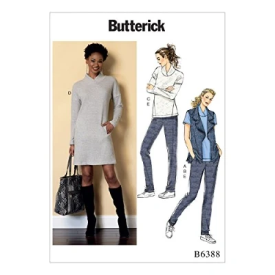 Obrázek Butterick Patterns 6388 ZZ Schnittmuster Weste Top Kleid und Hose, Mehrfarbig, Größen lrg XXL