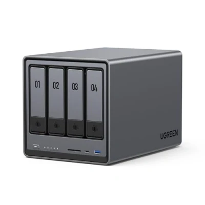 Obrázek UGREEN NASync DXP4800 4 Bay Desktop NAS, Intel N100 Quad Core CPU, 8GB DDR5 RAM, 32G eMMC, 2 * 2,5GbE, 2*M.2 NVME sloty, 4K HDMI, Network Attached Storage (diskrózní)