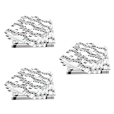 Obrázek Beistle S58113AZ3 Servietten mit Musiknoten, 48 Stück, Papier, Weiß/Schwarz