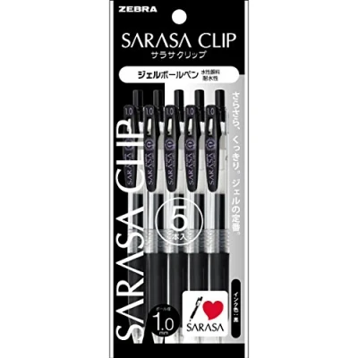 Obrázek ZEBRA Sarasa P JJE15 BK5 Clip, 1,0 mm, Schwarz, 5 Stück