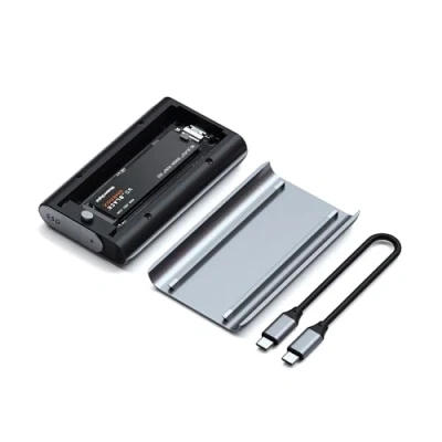 Obrázek SATECHI kryt M.2 NVMe SSD podporuje USB4, 40 Gbps, až 16TB, hliníkový bez nářadí, polykarbonátový a USAP Trim pro velikosti 2280/2260/2242 mm