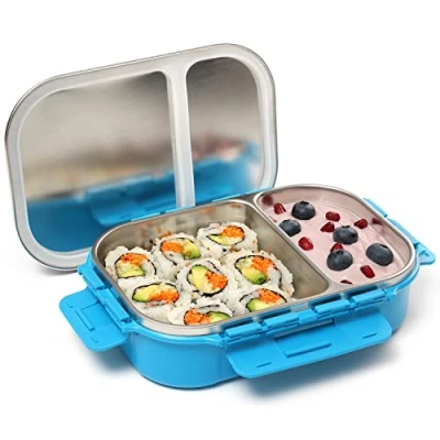 Obrázek Signoraware Edelstahl Bento Box Erwachsene Lunchbox für Männer, Frauen, Kinder, Lunchbox, auslaufsicher, zwischen 2 Fächern, Mahlzeiten Vorbereitungsbehälter, Lunchbehälter und